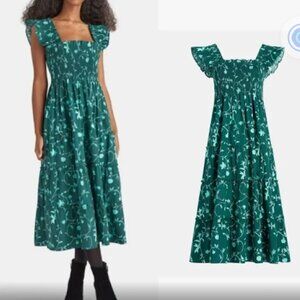 Hill House The Ellie Nap Dress in Green Botanical